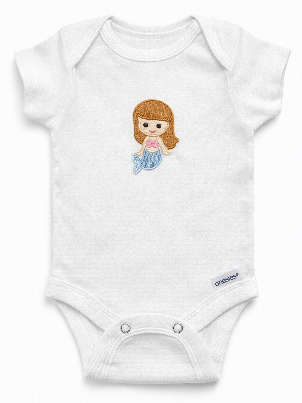 Gerber White Baby One-Piece with Mermaid Patch